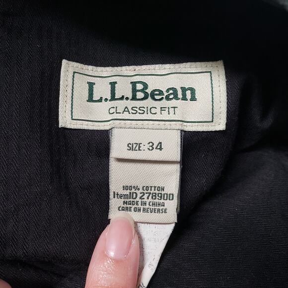 LL Bean Duck Boot Corduroy Pants Mens 34 Green Classic Fit Embroidered Winter - Picture 3 of 16
